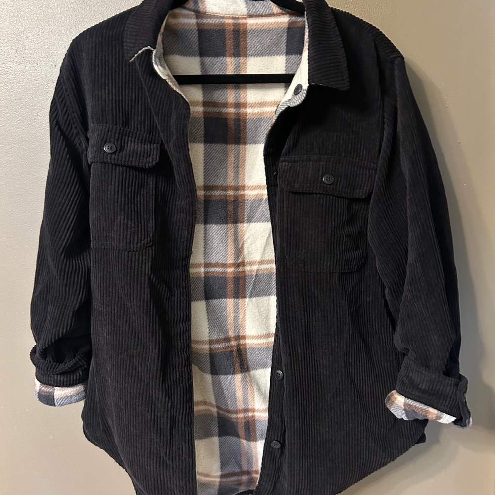 Women’s Black Corduroy Reversible Jacket